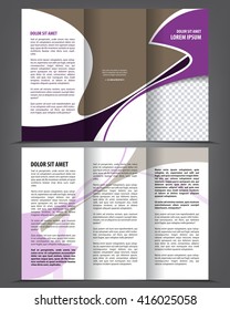 Trifold beauty red brochure print template design