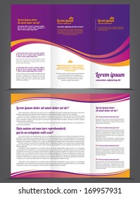 Trifold beauty violet brochure print template