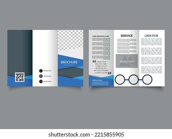 Folleto triple con diseño 3D. Volante para imprimir. Plantilla. Vector.