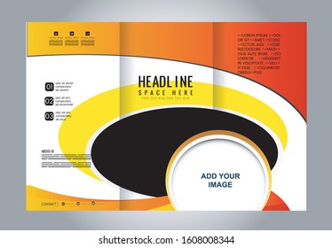 Tri-fold Brochure Beauty Salon and Catalog Vector Design Template
