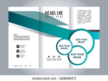 Tri-fold Brochure Beauty Salon and Catalog Vector Design Template
