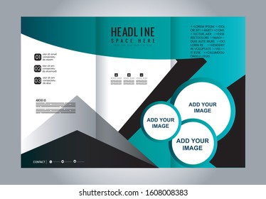 Tri-fold Brochure Beauty Salon and Catalog Vector Design Template

