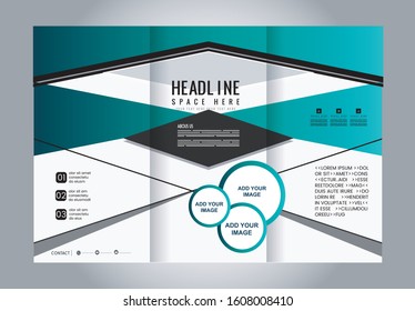 Tri-fold Brochure Beauty Salon and Catalog Vector Design Template
