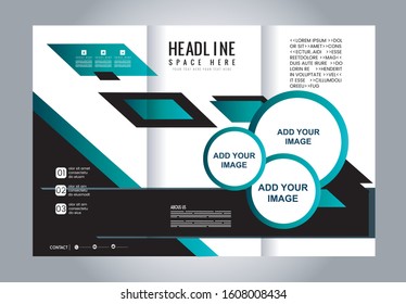 Tri-fold Brochure Beauty Salon and Catalog Vector Design Template
