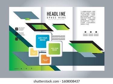 Tri-fold Brochure Beauty Salon and Catalog Vector Design Template
