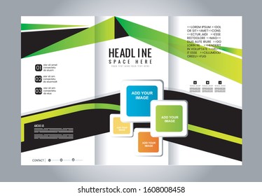 Tri-fold Brochure Beauty Salon and Catalog Vector Design Template
