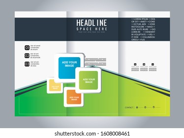 Tri-fold Brochure Beauty Salon and Catalog Vector Design Template
