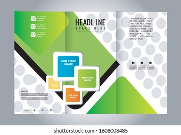 Tri-fold Brochure Beauty Salon and Catalog Vector Design Template
