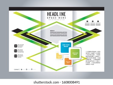 Tri-fold Brochure Beauty Salon and Catalog Vector Design Template
