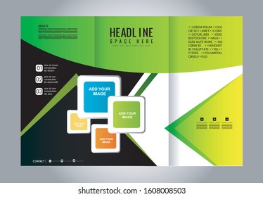 Tri-fold Brochure Beauty Salon and Catalog Vector Design Template

