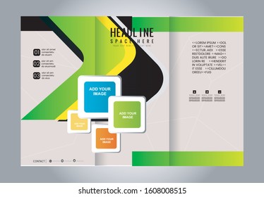 Tri-fold Brochure Beauty Salon and Catalog Vector Design Template
