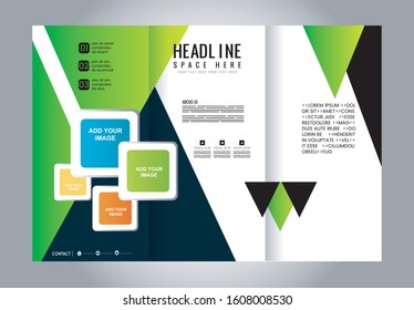 Tri-fold Brochure Beauty Salon and Catalog Vector Design Template
