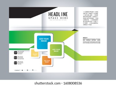 Tri-fold Brochure Beauty Salon and Catalog Vector Design Template
