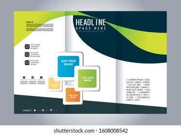 Tri-fold Brochure Beauty Salon and Catalog Vector Design Template
