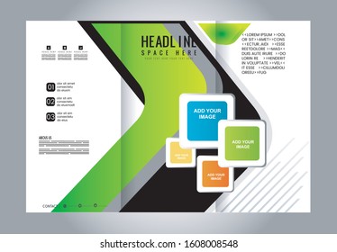 Tri-fold Brochure Beauty Salon and Catalog Vector Design Template
