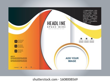 Tri-fold Brochure Beauty Salon and Catalog Vector Design Template
