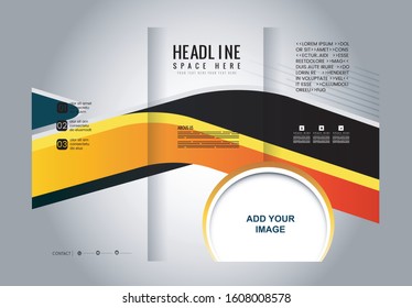 Tri-fold Brochure Beauty Salon and Catalog Vector Design Template
