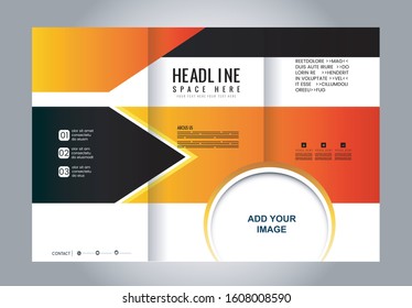 Tri-fold Brochure Beauty Salon and Catalog Vector Design Template
