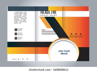 Tri-fold Brochure Beauty Salon and Catalog Vector Design Template
