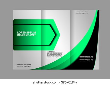 Tri-fold Brochure Beauty Salon and Catalog Vector Design Template
