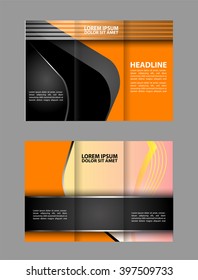 Tri-fold Brochure Beauty Salon and Catalog Vector Design Template
