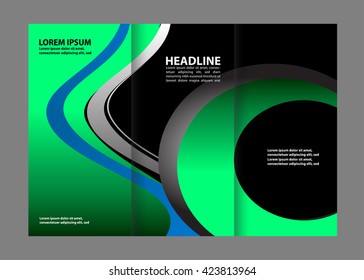 Tri-fold Brochure Beauty Salon and Catalog Vector Design Template
