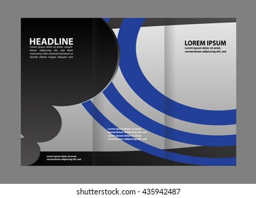 Tri-fold Brochure Beauty Salon and Catalog Vector Design Template
