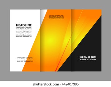 Tri-fold Brochure Beauty Salon and Catalog Vector Design Template

