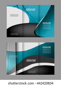 Tri-fold Brochure Beauty Salon and Catalog Vector Design Template
