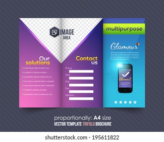 Tri-fold Brochure and Catalog Vector Design Template
