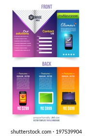 Tri-fold Brochure and Catalog Vector Design Template