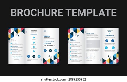 Tri-fold Brochure and Catalog Vector Design Template creative trifold trend brochure colorful brochure
