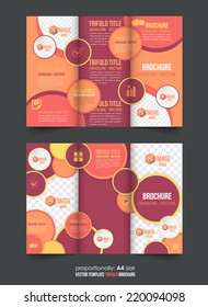 Tri-fold Brochure and Catalog Vector Rounds Concept Template
