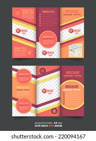 Tri-fold Brochure and Catalog Vector Rounds Concept Template