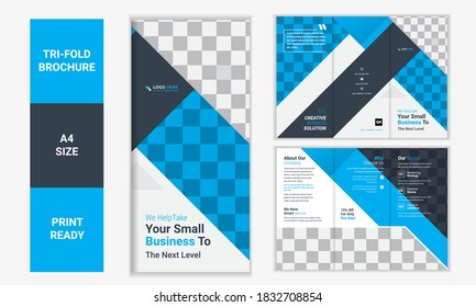 Trifold Brochure Creative Corporate Business Trendy Megapack Multipurpose, geometric, folded flyer, report cover, back, and inside pages, Vertical a4 format, modern, Layout, template vector design set