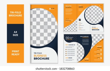 Trifold Brochure Creative Corporate Business Trendy Megapack Multipurpose, geometric, folded flyer, report cover, back, and inside pages, Vertical a4 format, modern, Layout, template vector design set