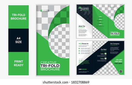 Trifold Brochure Creative Corporate Business Trendy Megapack Multipurpose, geometric, folded flyer, report cover, back, and inside pages, Vertical a4 format, modern, Layout, template vector design set