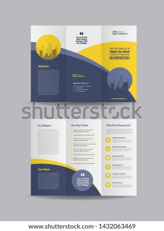 Tri-Fold Brochure Design, 3 Folded Brochure template, Business Advert Brochure