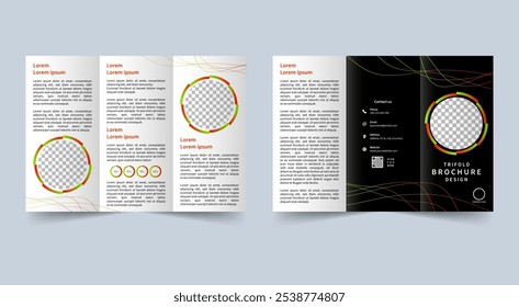Trifold brochure design - a4 paper size ratio - editable eps file