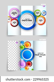Tri-fold brochure design with abstract colorful circles