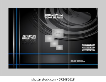 Tri-fold brochure design black
