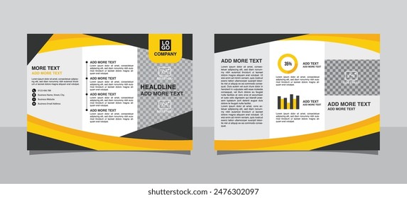 Tri-fold brochure design. Business brochure. Vector. Illustrator. A4 paper size.