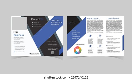 Tri-fold Brochure Design and Catalog Vector Concept Template