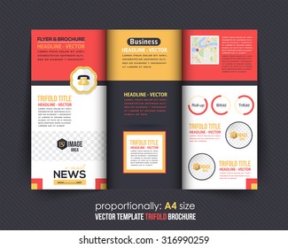 Tri-fold Brochure Design and Catalog Vector Concept Template 