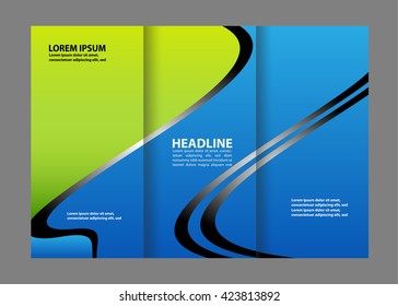 Tri-fold Brochure Design and Catalog Vector Concept Template
