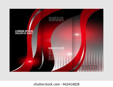 Tri-fold Brochure Design and Catalog Vector Concept Template
