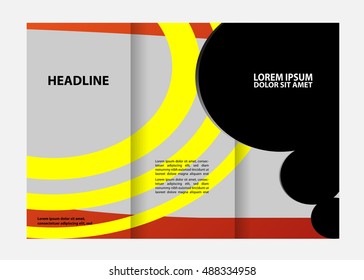 Tri-fold Brochure Design and Catalog Vector Concept Template
