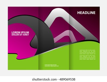 Tri-fold Brochure Design and Catalog Vector Concept Template
