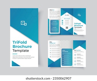 Trifold Brochure Design corporate business company fold Layout