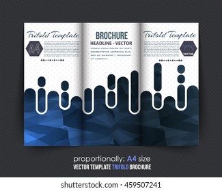 Tri-Fold Brochure Design. Corporate Leaflet, Cover Template